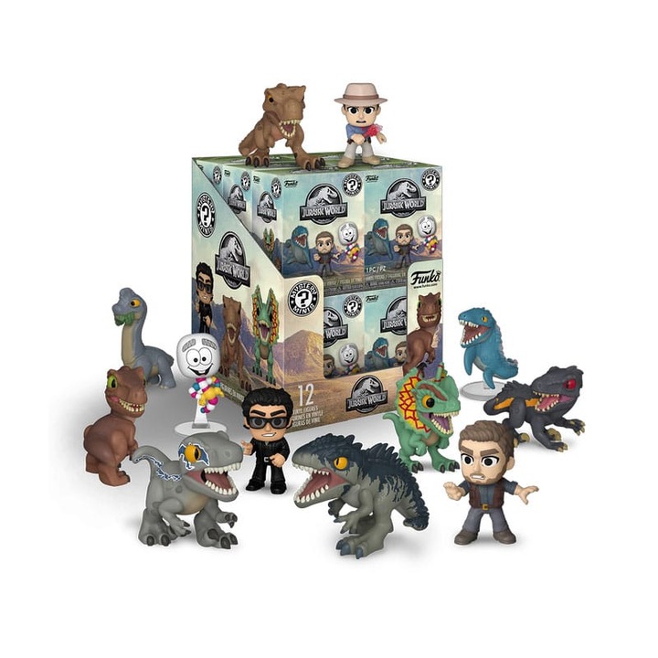 Figurina Funko Jurassic World Dinozaur, set 12 bucati, 5 cm, multicolor