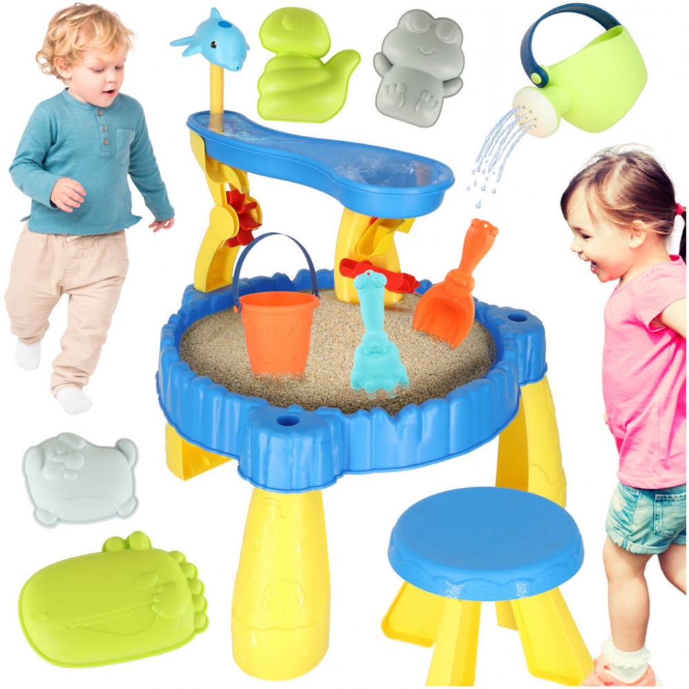 Masuta de joaca cu nisip si apa pentru copii, 8 accesorii incluse