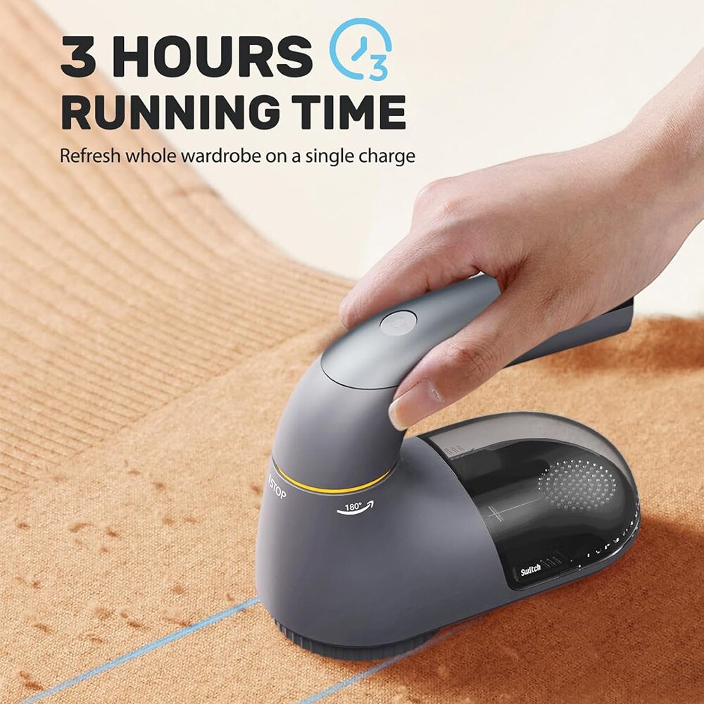 Aparat de curățat scame MANDAT, portabil, baterie reîncărcabilă USB-C, 9000 rot/min, maner rabatabil, 150 ml