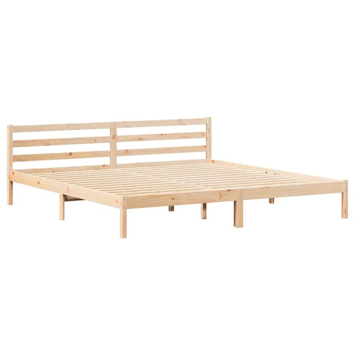 Cadru de pat vidaXL, Maro 225 vidaXL, 5 x 205, 5 x 69, 5 cm Lemn de pin masiv