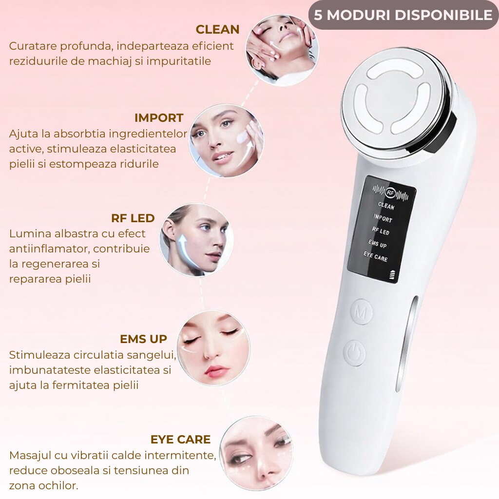 Aparat Lifting Facial si Anti-Rid AZORA 7 Moduri - EMS+RF+LED Rosu ...
