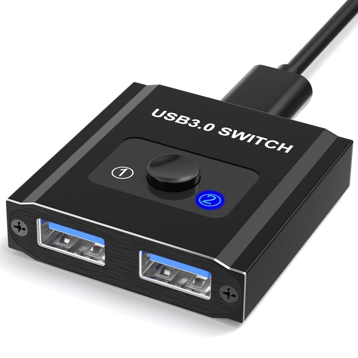 USB 3.0 Kétirányú Kapcsoló 2 az 1-ben, Eszközmegosztás 2 PC Között