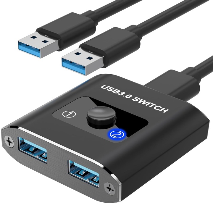 USB 3.0 Kétirányú Kapcsoló 2 az 1-ben / 1 a 2-ben, Eszközmegosztás