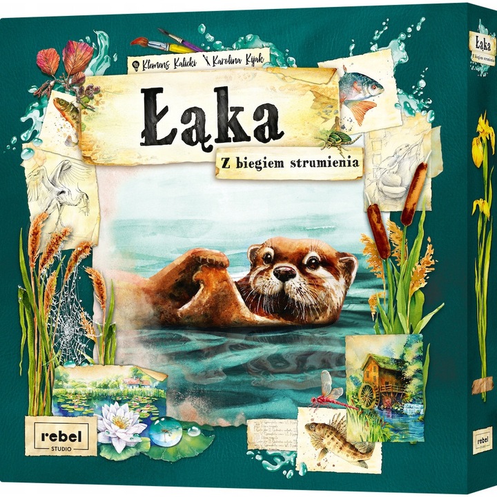 Laka társasjáték: A patak mentén, 55 kártya, kétoldalas játéktábla, többszínű