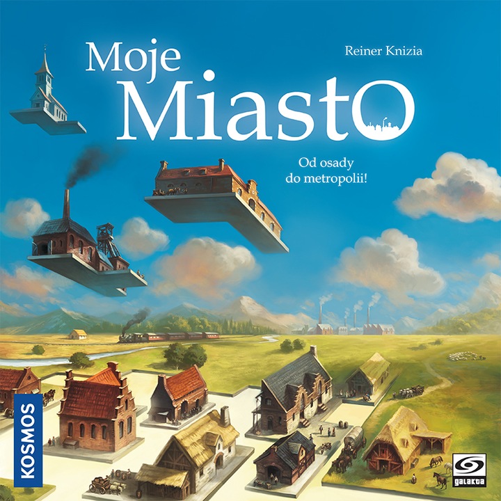 Társasjáték Moje Miasto, 4 tábla, 8 boríték, 96 épületlap, 24 kártya, 1 használati utasítás