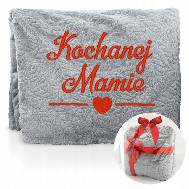 Szürke mikroszálas takaró 160x220cm, személyre szabva Anyák napjára, puha és meleg