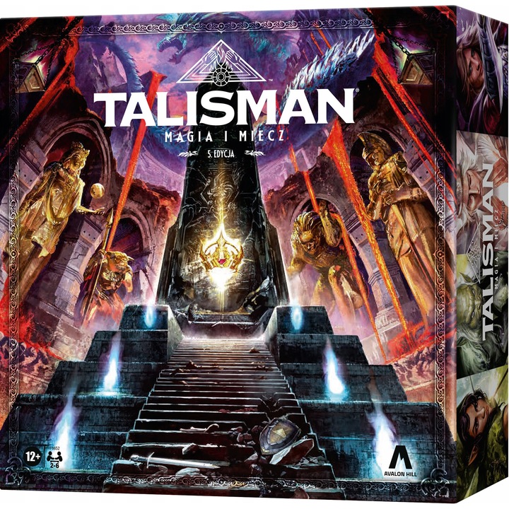 Настолна игра Talisman: Магия и Меч, 5-то издание, 12 фигурки, 100 приключенски карти, многоцветна