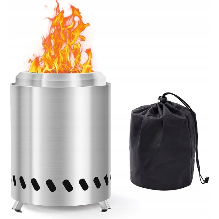 Palenisko kemping, YushengTai, mobil, rozsdamentes acél, 20x14cm, füstmentes