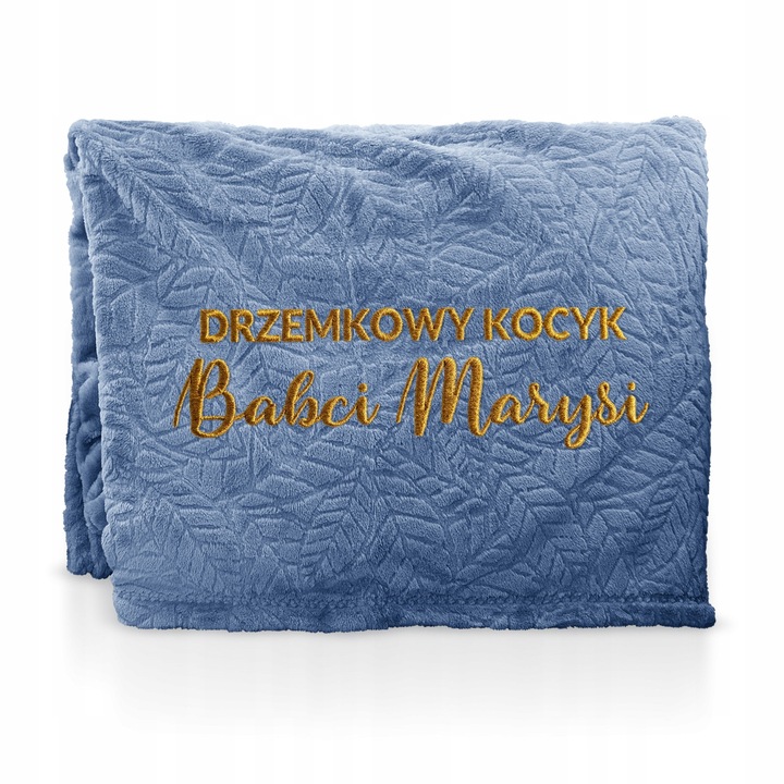 Személyre szabott mikroszálas takaró, 160x200cm, kék, ajándék nagymama születésnapjára