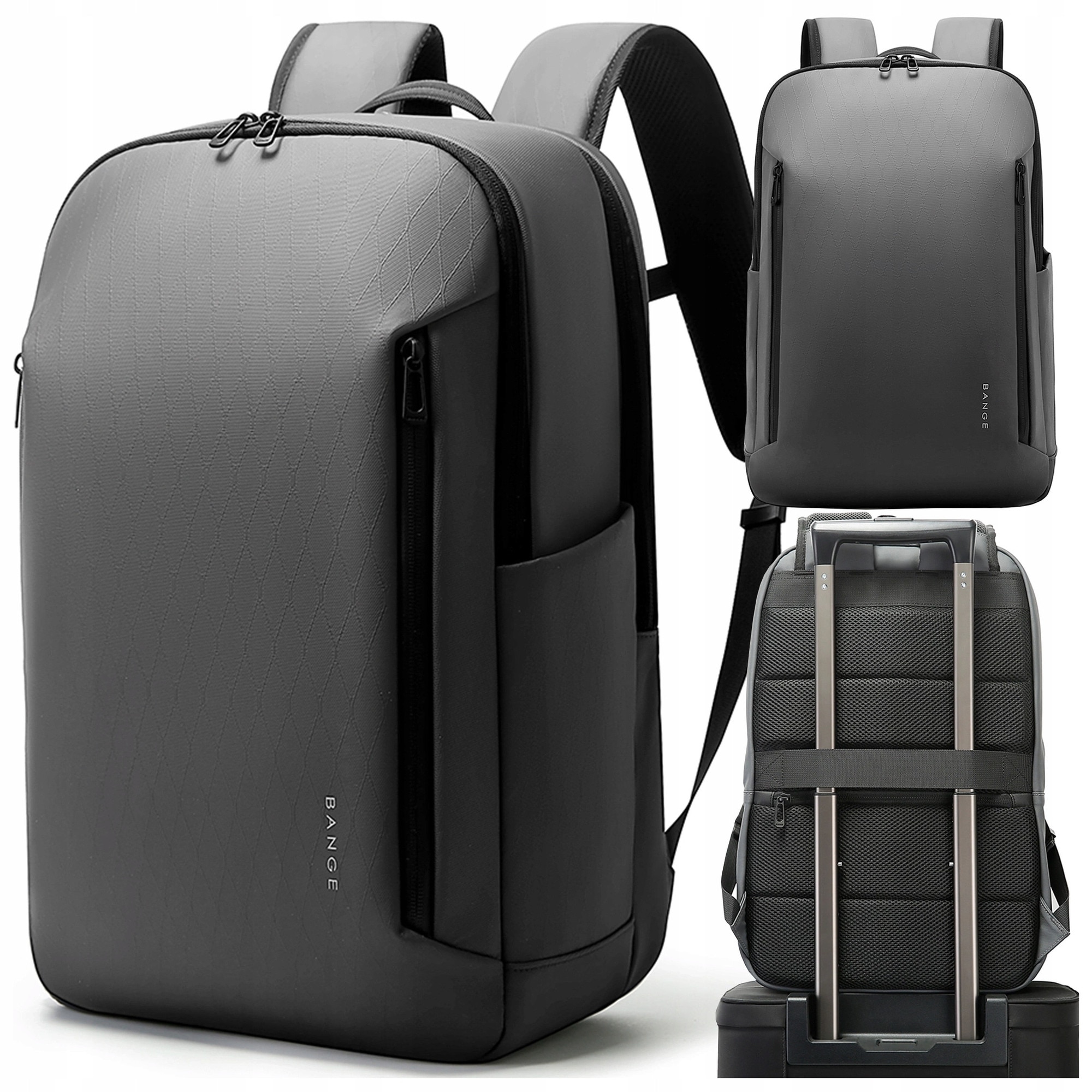 Plecak laptop Bange 20-40 l, gri, pentru laptopuri de pana la 15.6 inch