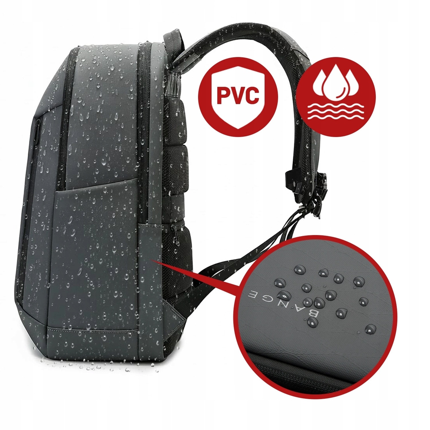Plecak laptop Bange 20-40 l, gri, pentru laptopuri de pana la 15.6 inch