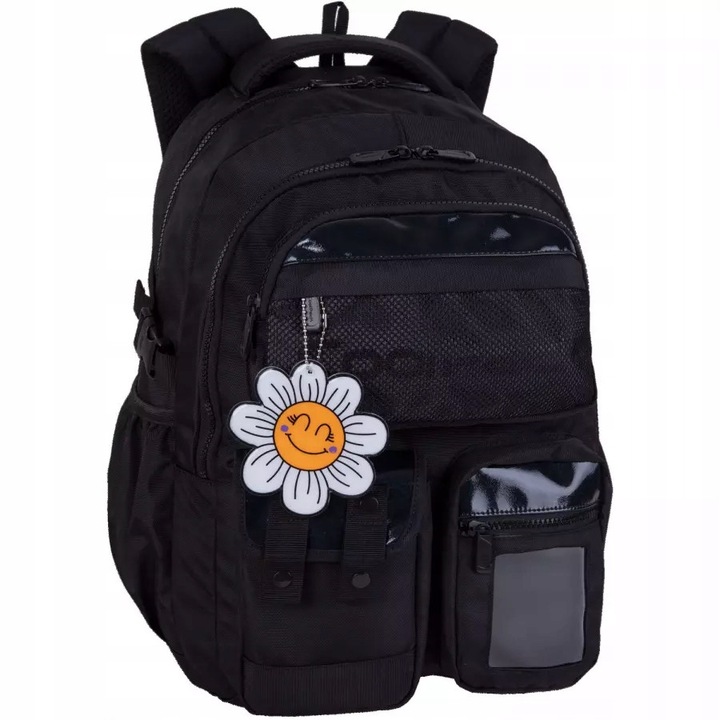 CoolPack Sully iskolai hátizsák, 18 hüvelyk, fekete, 44x31x19,5 cm, laptoptartóval és párnázott pántokkal