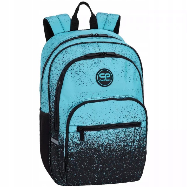 CoolPack Alfa 18'' hátizsák, zöld pöttyös, 44x31x15cm, laptoptartóval, párnázott pántokkal