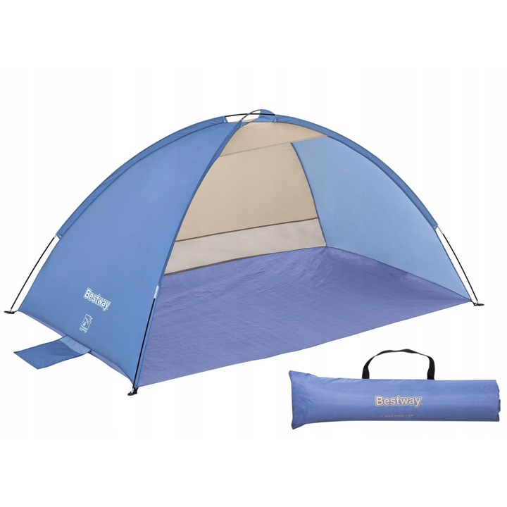 Палатка за къмпинг Bestway, 2 човека, 200x120x95см, UV80 защита, лесен транспорт, многоцветна