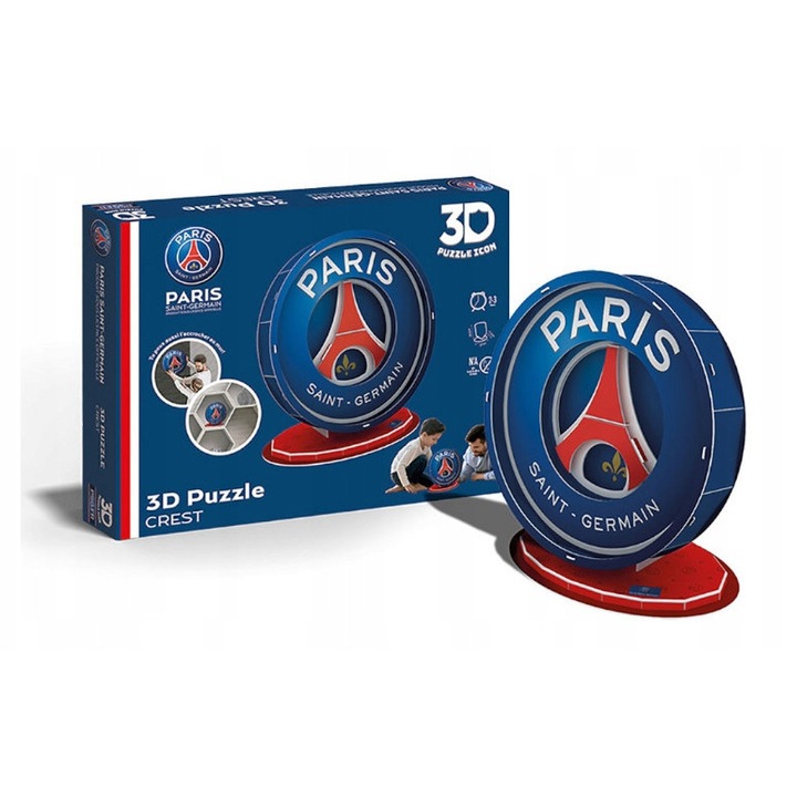 3D Puzzle, Paris Saint Germain címer replika, többszínű, 3 éves kortól