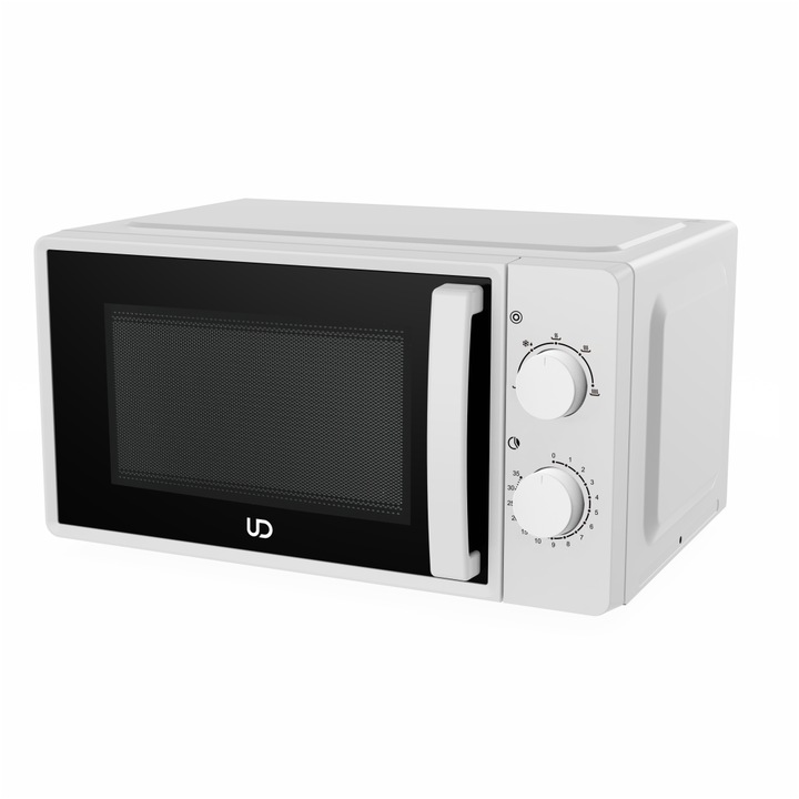 Cuptor cu microunde UD MM20LH-WA, 20L, 700W, Control mecanic, Alb