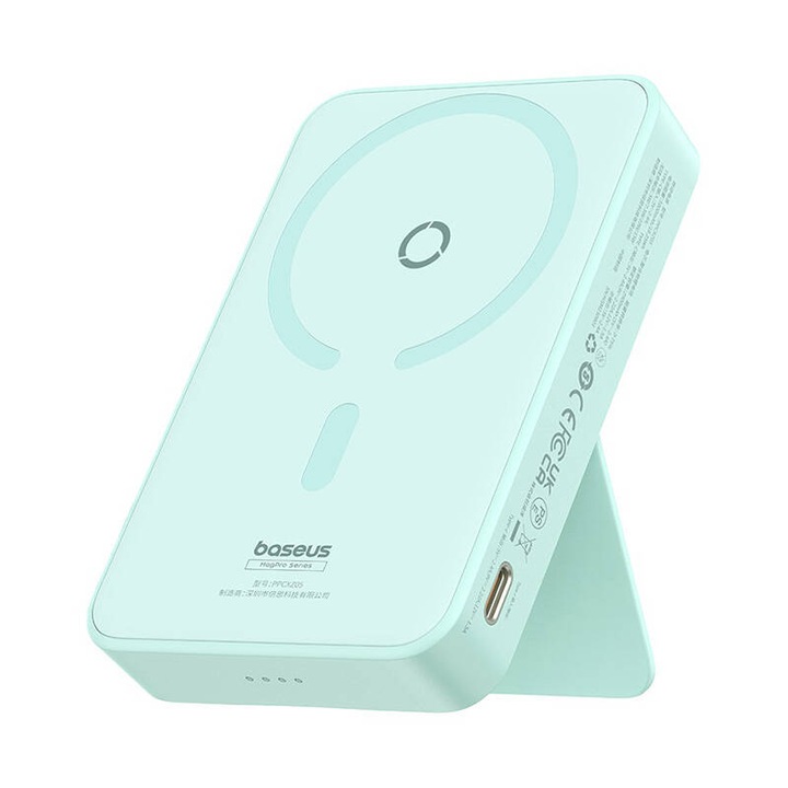 Baterie Externa 5000 mAh Model P10064101333-00 1 Porturi USB USB-C 20W Cablu Inclus Verde Baseus