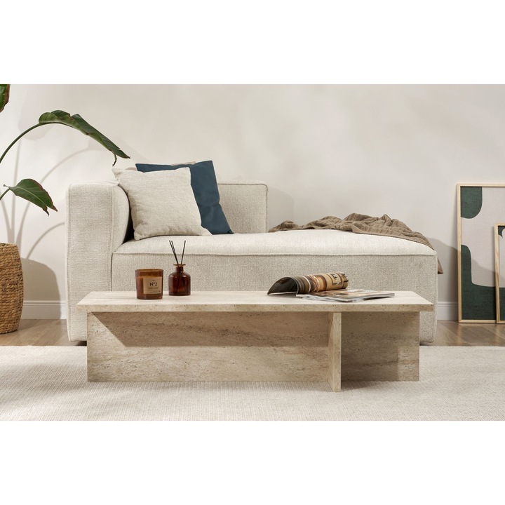 Masa de cafea Woody Fashion, Travertin, 120x30x45cm