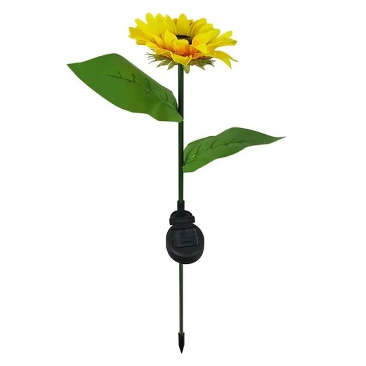 Градинска соларна лампа, слънчоглед, 70 см, топла светлина