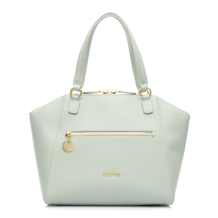 Geanta de umar Musette MIRUNA din piele naturala, Vernil, 35 x 17 x 26 cm