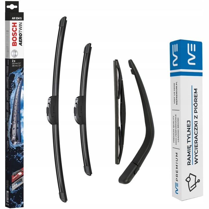 Set stergatoare ME Premium pentru Toyota Yaris (1996-2006), fata 530x380mm, spate 305mm