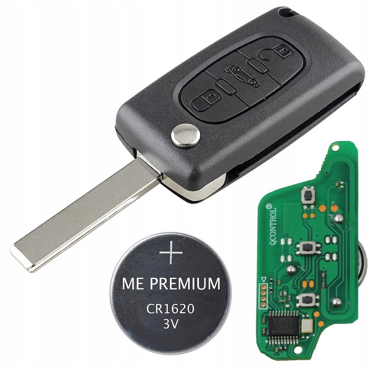 Cheie auto, ME Premium, 3 butoane, transponder ID46, negru