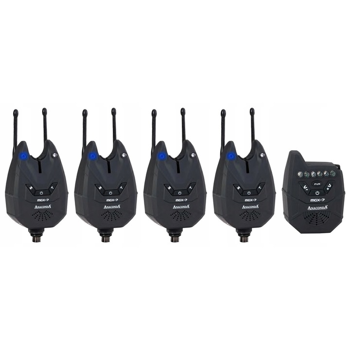 Set semnalizatoare Anaconda Nighthawk MGX-7 4+1 negru 150m, cu valiza de transport