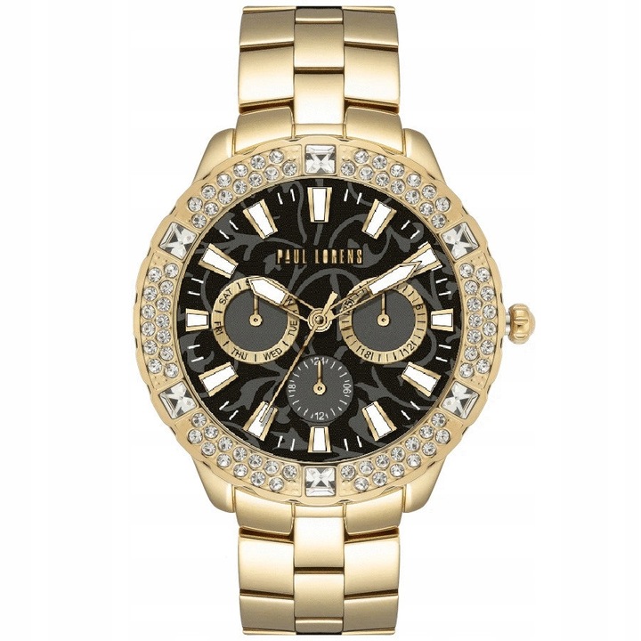 Ceas dama Paul Lorens 8527B3-1D1, mecanism japonez, bratara metalica, culoare aurie, dimensiuni 40x47mm