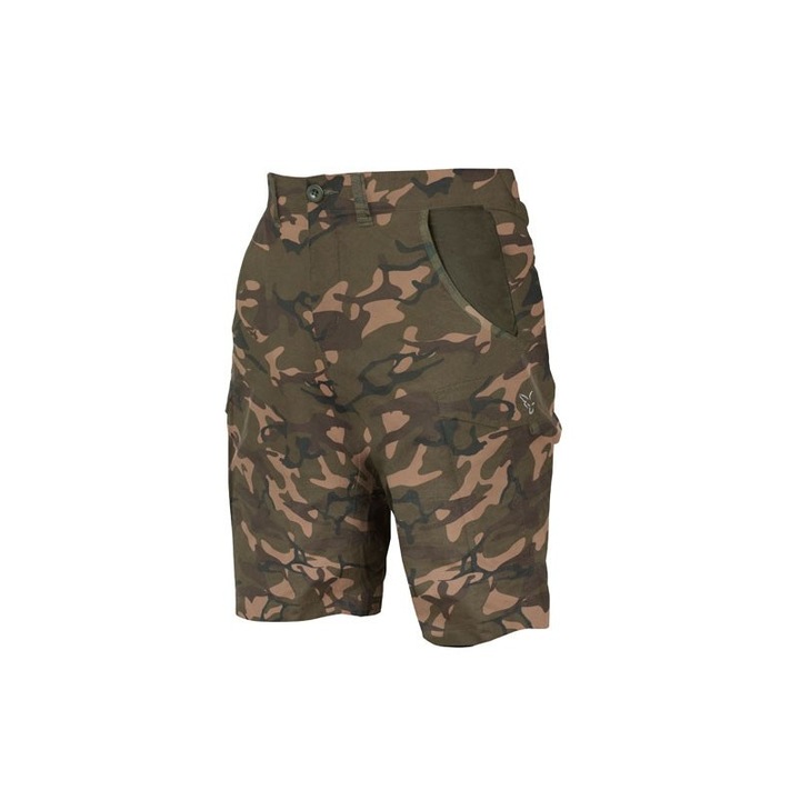 Pantaloni scurti barbati cargo Fox Camo, talie elastica, bumbac/elastan, multicolor