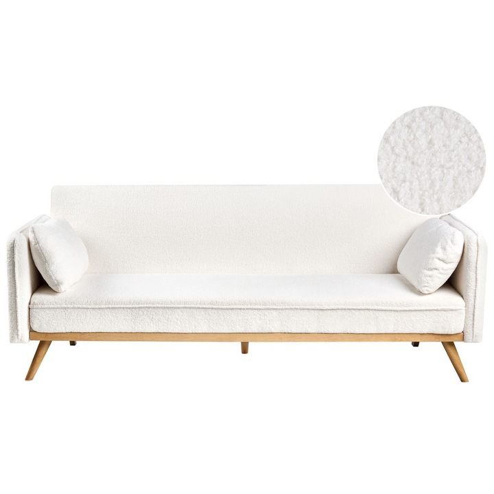 Canapea extensibila Asaa Boucle Alb-murdar