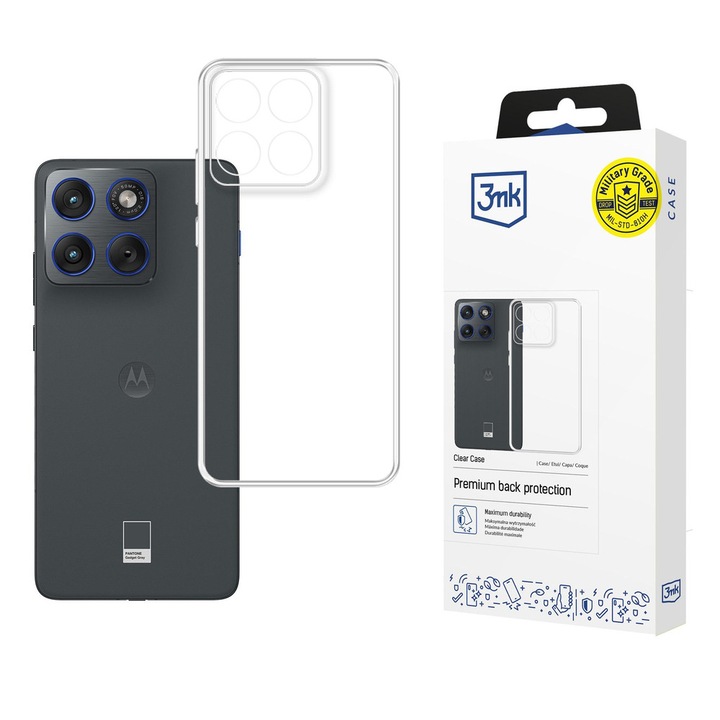 Прозрачен кейс 3MK Clear Case, солидна защита, TPU, за Motorola Edge 70