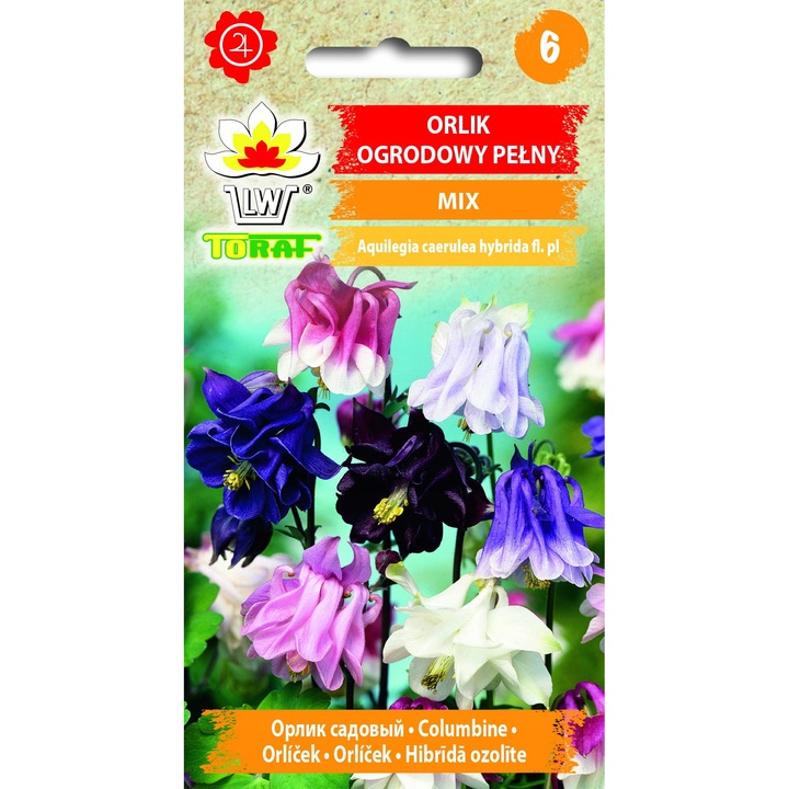 Nasturel, Orlik Ogrodowy Pelny MIX, flori multicolore, 50-60 cm, 0,3 g