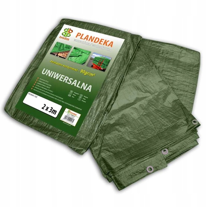Prelata protectoare Bradas 10x15m, verde, 90g, impermeabila, rezistenta la inghet