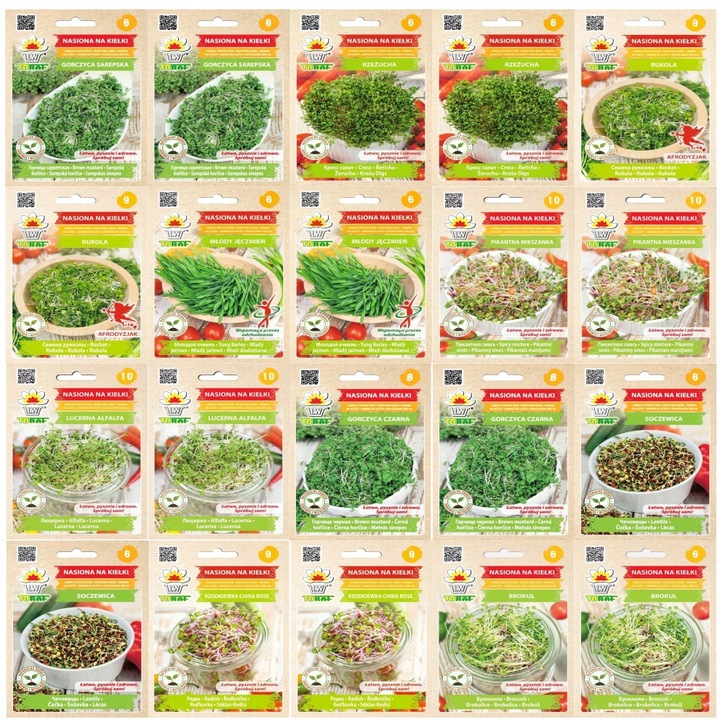 Set seminte pentru germinare Toraf, 20 pachete, multicolor