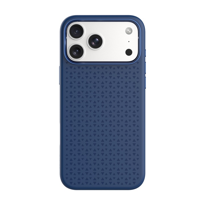 Carcasa protectie spate Cellara Silk Style, silicon albastru, pentru iPhone 17 Pro Max, compatibila MagSafe