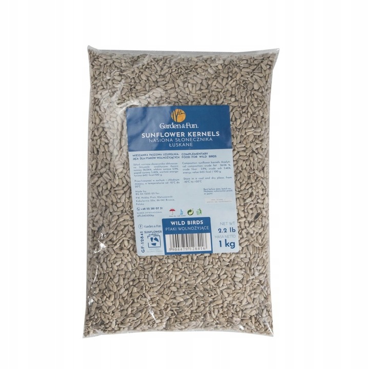 Seminte de floarea-soarelui decojite pentru pasari salbatice, Garden & Fun, 1 kg