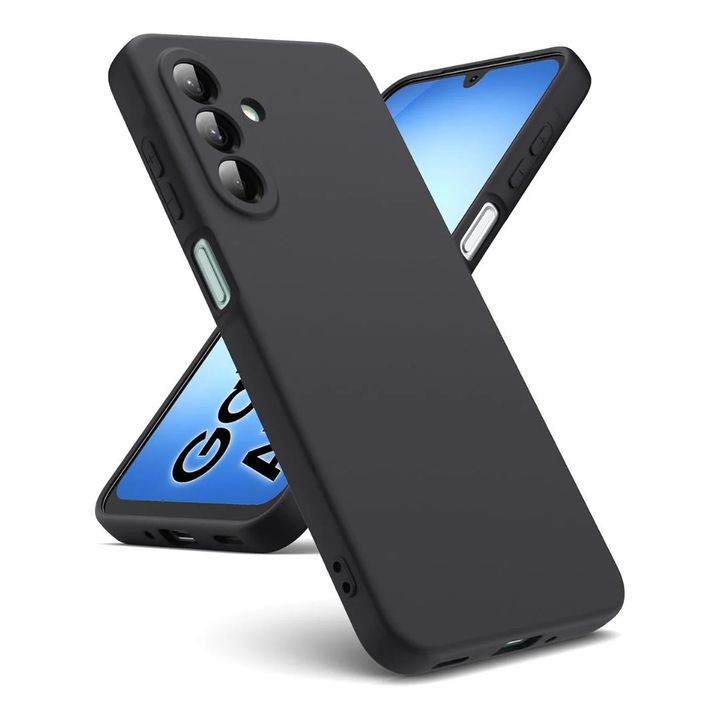 Husa pentru Samsung Galaxy A17 din sIlicon catifelat cu interior din microfibra si protectie la camere - Negru