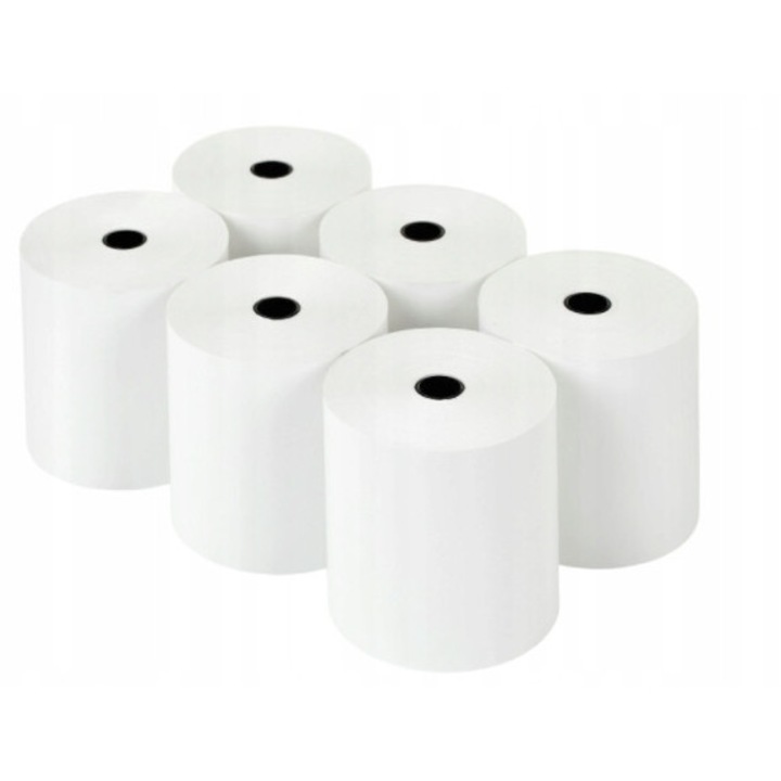 Rola termica 80x80mm, 6 bucati, BPA FREE, hartie speciala