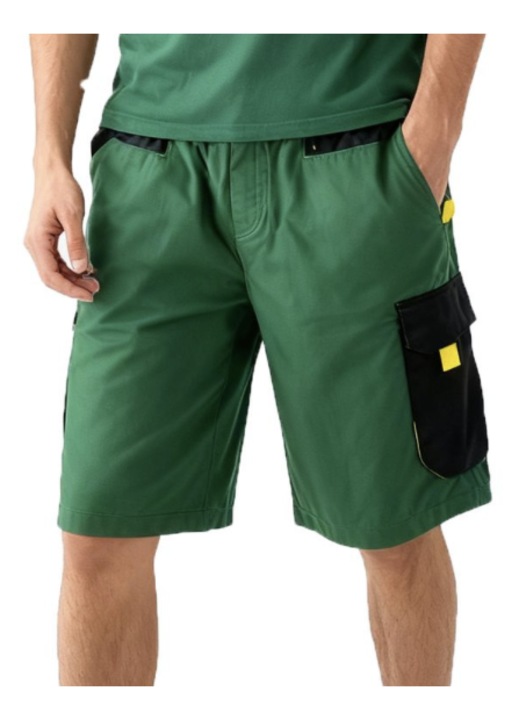 Pantaloni scurți de lucru bărbați, Pure Work, 6 buzunare, verzi, M INTL