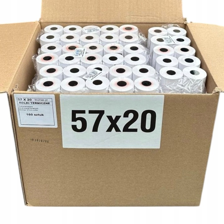 Rola termica BIUMAX 57mm x 20m, set 160 bucati, fara BPA
