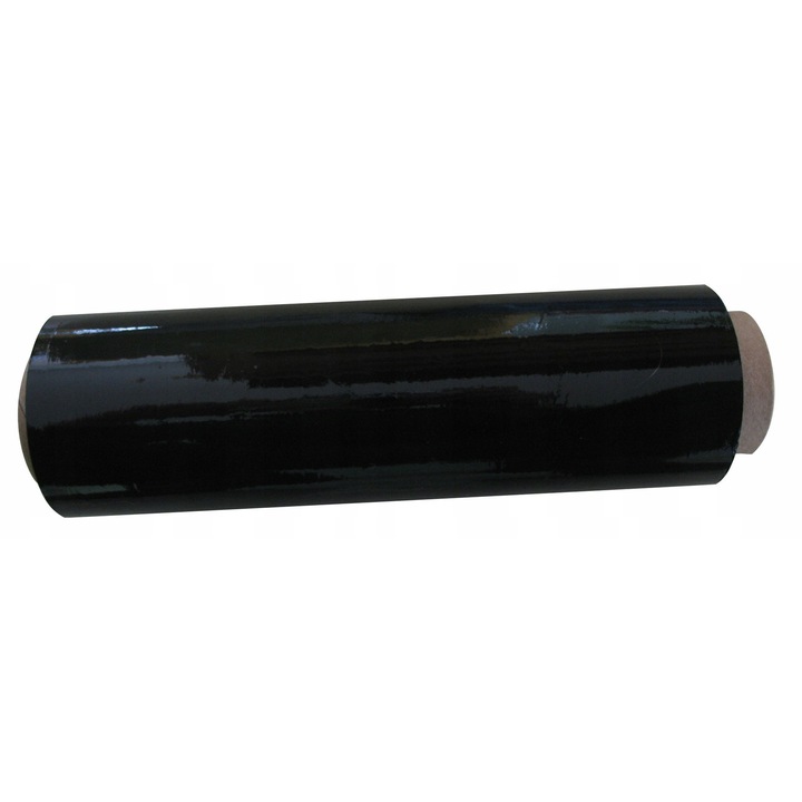 Folie stretch 23mic, 0,75kg, 25cm, neagra