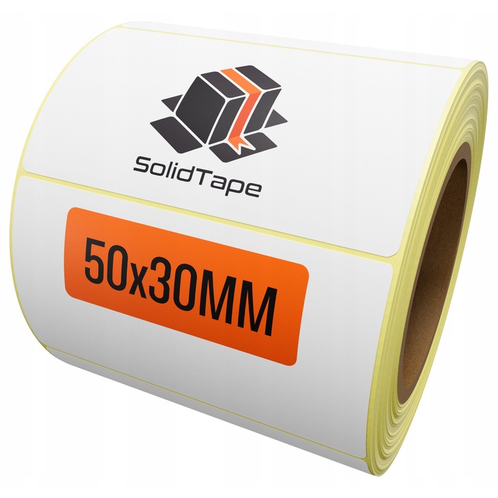 Etichete autoadezive, SolidTape, 50x30 mm, 1000 bucati, alb, rola