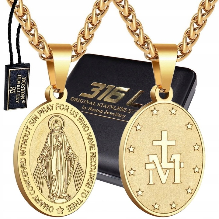 Lantisor cu medalion Fecioara Maria, Boston Jewellery, premium, argintiu, bijuterii dama