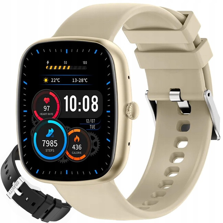 Smartwatch Gravity GT18-7, sportiv, anegru/bej
