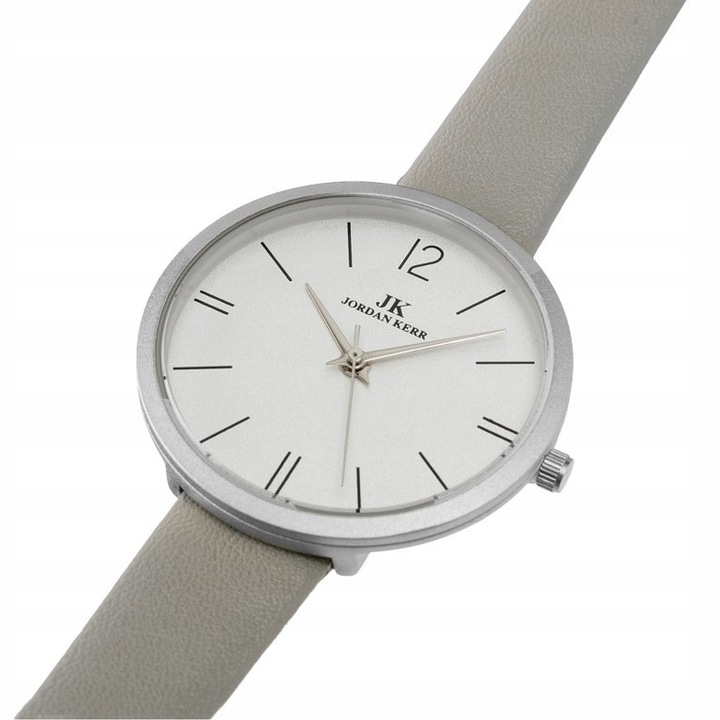 Ceas de dama Jordan Kerr, model zj953c, mecanism MIYOTA, carcasa din otel inoxidabil, culoare argintie, dimensiuni 36x36x8mm, set cu cutie si gravura.