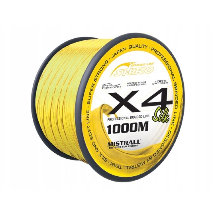 Plecionka pescuit Mistrall SHIRO 0,17mm x 1000m, galben, rezistenta 15,10kg