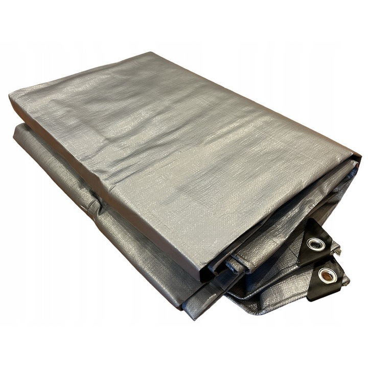 Prelata 120g/m2, 6x10m, rezistenta la apa, argintie, set 1 bucata