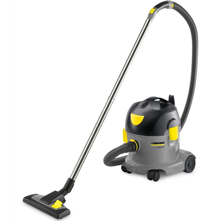 Aspirator profesional Karcher Professional T 10/1, putere 700 W, furtun de aspirare 2 m, capacitate container 10 l, roti transport