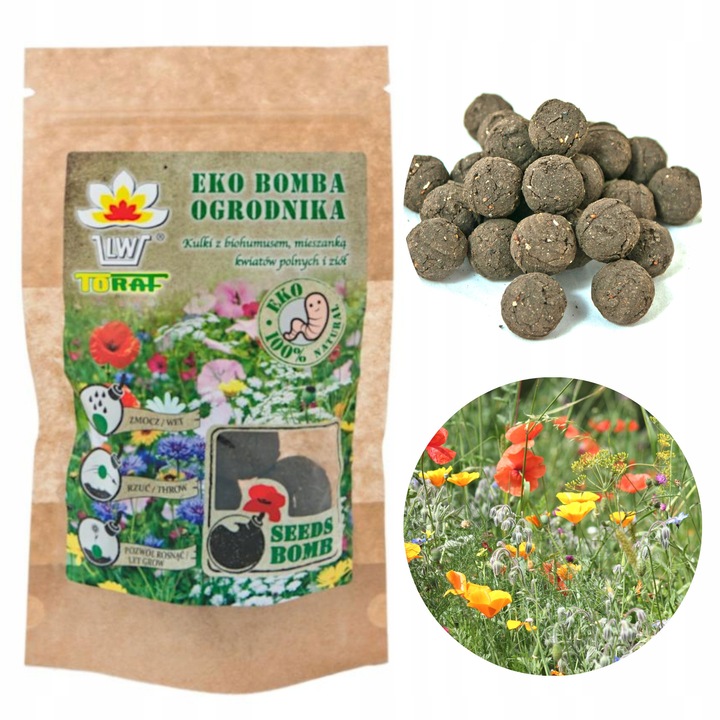 Bomba gradinarului, Toraf, amestec flori salbatice si ierburi, 50g, seminte testate