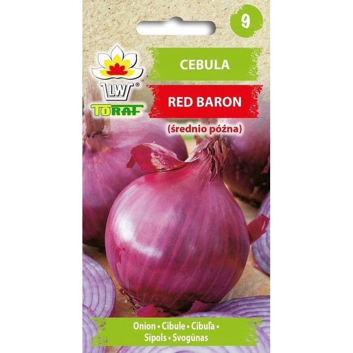 Seminte Cebula Red Baron, 3g, culoare rosu-violet, gust dulceag, pentru salate